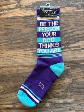 Gumball Poodle Purple & Teal Novelty Crew Socks - Men